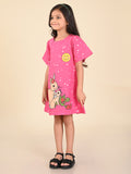 Rabit Printed Knee Length A-line Dress