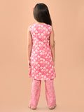 Ethnic Motif Printed Sleeveless Angrakha Kurta Palazzo Set