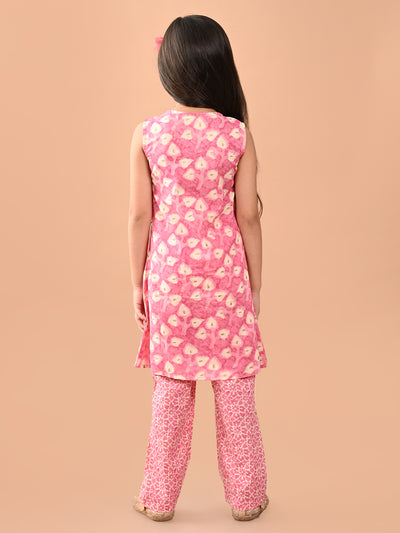 Ethnic Motif Printed Sleeveless Angrakha Kurta Palazzo Set