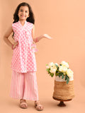 Ethnic Motif Printed Sleeveless Angrakha Kurta Palazzo Set