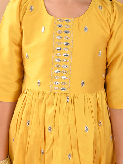 Mirror Embellished Empire Kurta Sharara Set