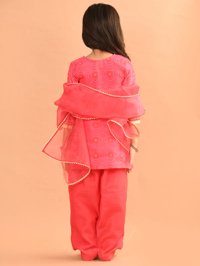 Ethnic Motif Printed Kurta Salwar Suit Set with Dupatta