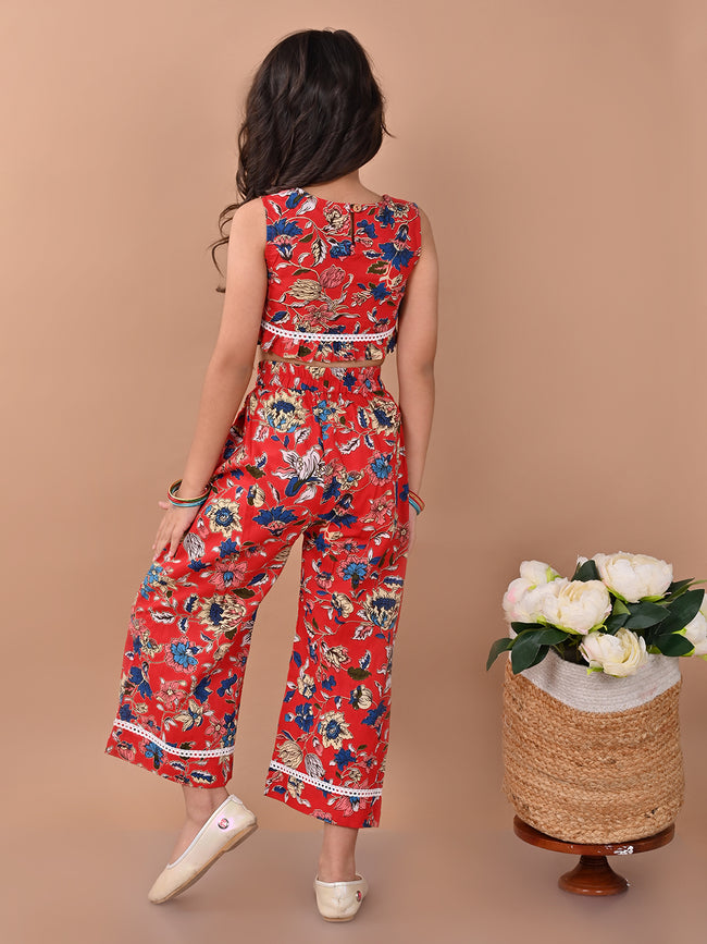 Ethnic Motif Printed Sleeveless Top Palazzo Set