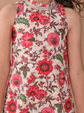 Ethnic Motif Printed Sleeveless Empire Kurta with Dhoti Pant Set