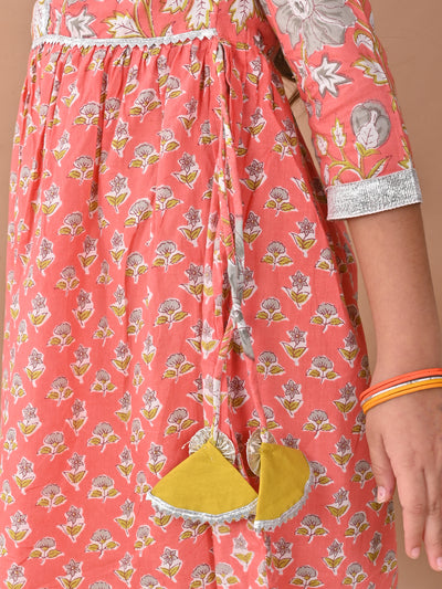 Printed Gota Patti Embellished Empire Kurta Sharara Set