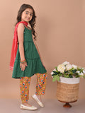 Sleeveless Empire Layered Kurta Salwar Set with Dupatta