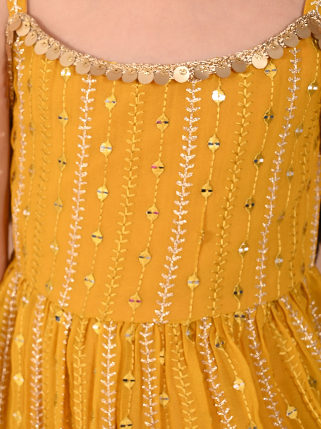 Sequined Peplum Strappy Kurta with Dhoti Pant Set