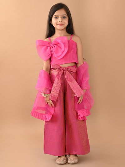 Stylish Sleeveless Top Palazzo Set with Dupatta Set