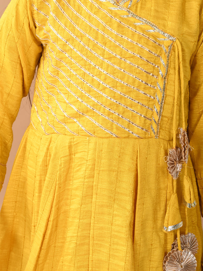 Gota Patti Embellished Angrakha Empire Kurta with Palazzo Set