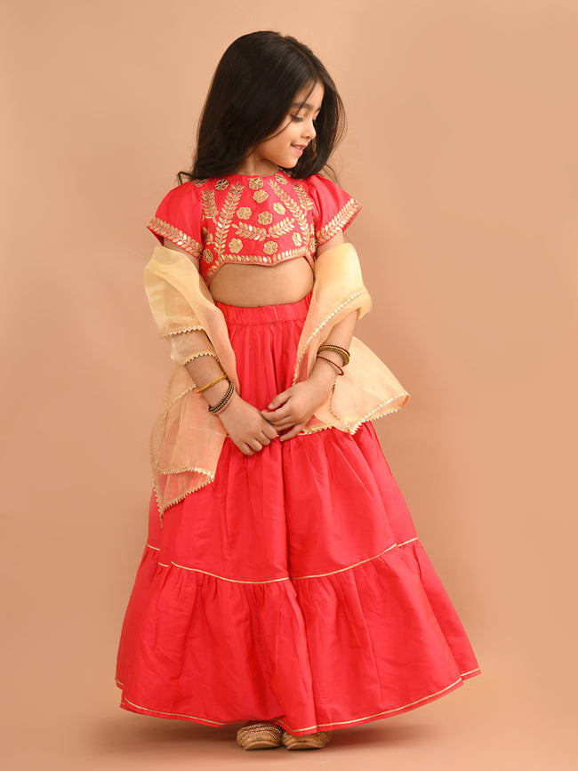Zardozi Embellished Blouse Lehenga Set with Dupatta