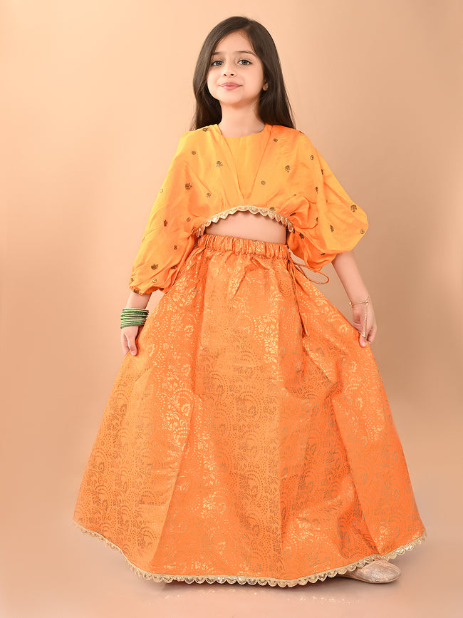 Stylish Embossed Flared Lehenga Choli Set