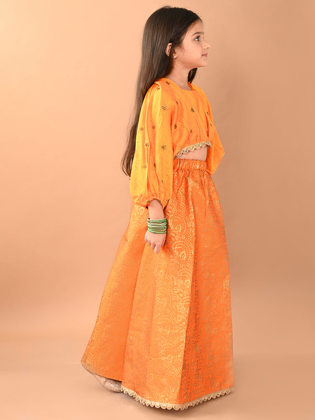 Stylish Embossed Flared Lehenga Choli Set