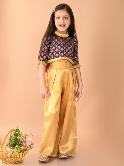 Batik Printed Top with Ankle Length Palazzo Set