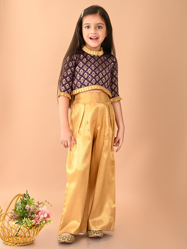 Batik Printed Top with Ankle Length Palazzo Set