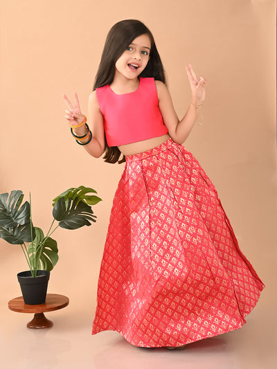 Batik Printed Sleeveless Lehenga Choli Set