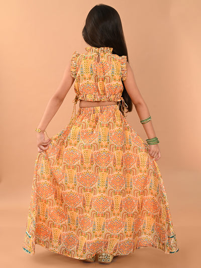 Ethnic Motifs Printed Flared Lehenga Choli Set