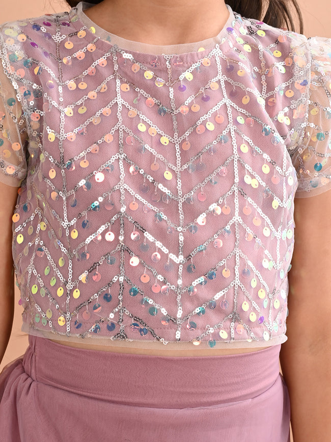 Girls Sequence top with Lehenga set