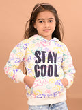 Girls Butterfly printed Full Sleeves Hooded Sweatshirt