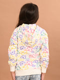 Girls Butterfly printed Full Sleeves Hooded Sweatshirt