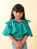 Solid Off Shoulder Frilled Crop Top
