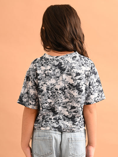 Tie Dye Printed Drop Shoulder Loose Fit Top