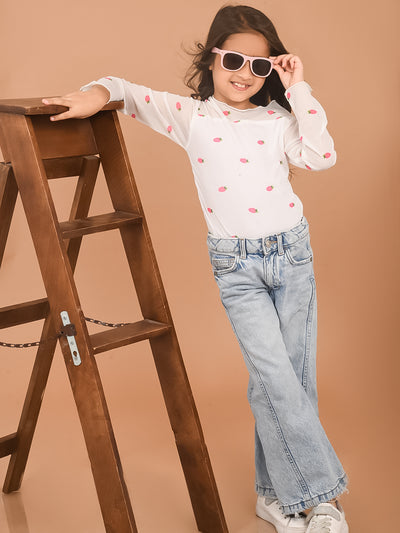 Strawberry Printed Full Sleeves Casual Top