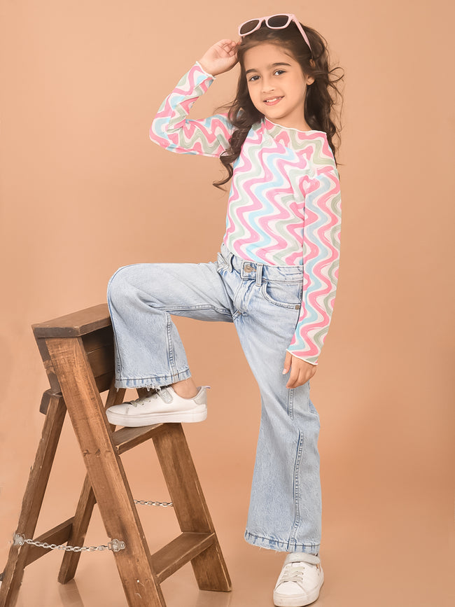 Zigzag Printed Full Sleeves Casual Top