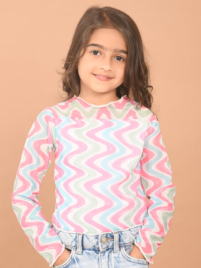 Zigzag Printed Full Sleeves Casual Top