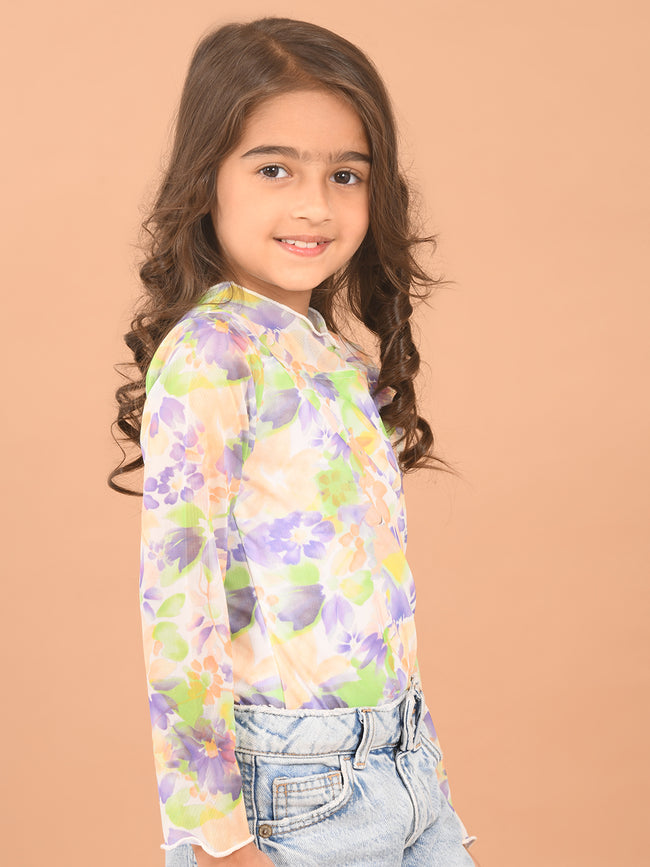 Floral Printed Full Sleeves Casual Top