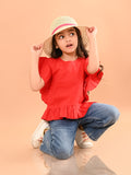 Solid Ruffle Short Sleeves Casual Top