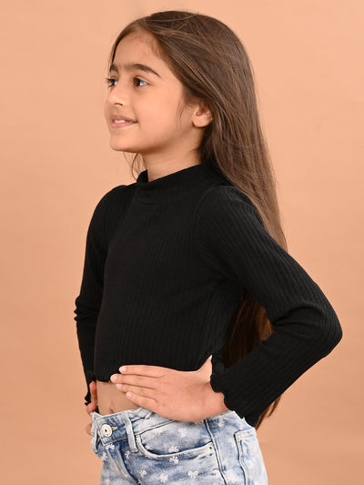 Girls Round Neck Fitted Top