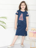 LilPicks Blue Sport Print Polo Dress