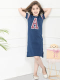 LilPicks Blue Sport Print Polo Dress
