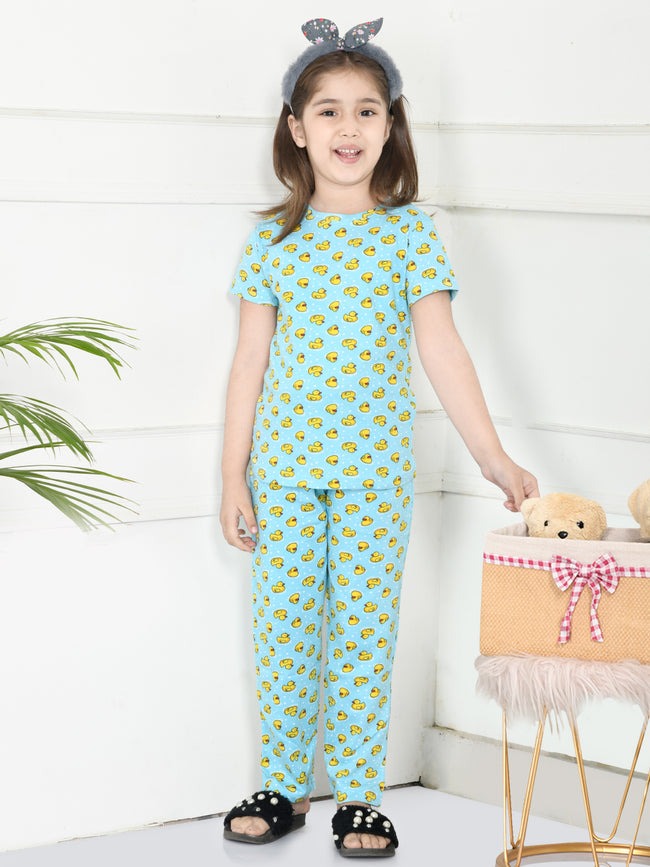Funky Duck Print Overall Print Nightsuit