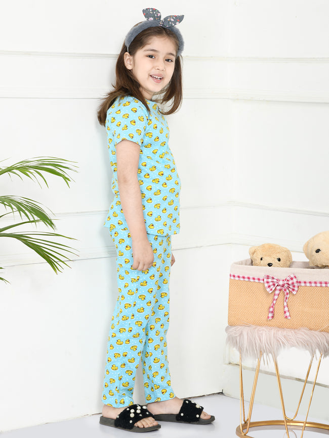 Funky Duck Print Overall Print Nightsuit