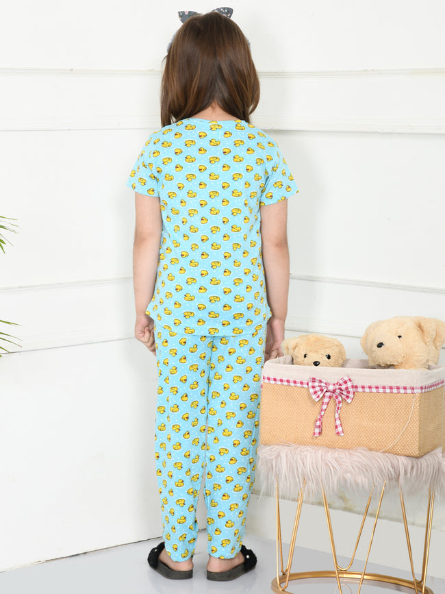 Funky Duck Print Overall Print Nightsuit