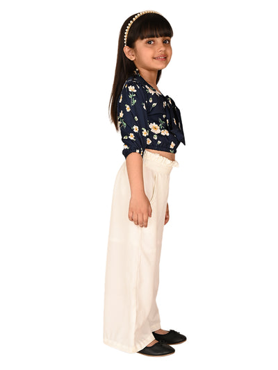 Floral Printed Top with Solid Pant Set