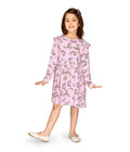 LilPicks Unicorn Print Lilac Full Sleeves Dress