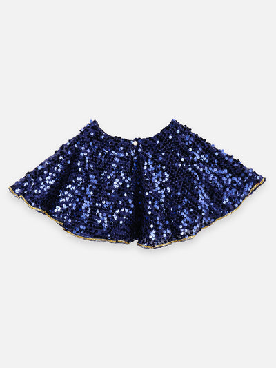 Sequence poncho with drape skirt set