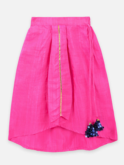 Sequence poncho with drape skirt set