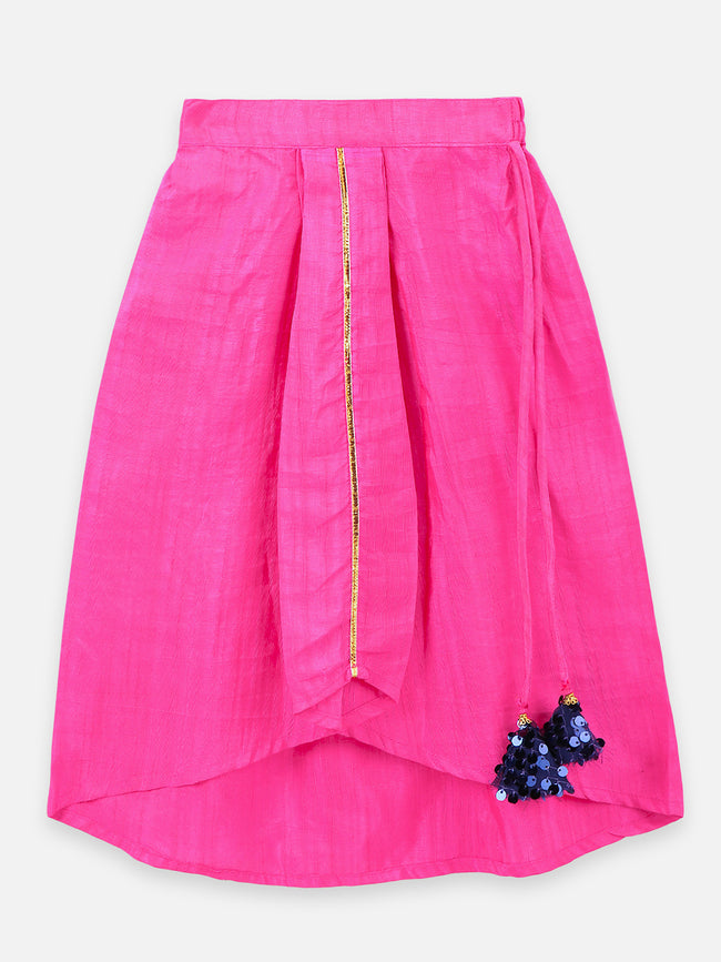 Sequence poncho with drape skirt set