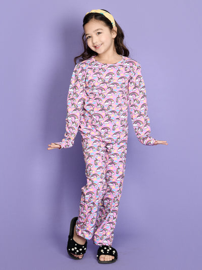 Unicorn Print Pink Nightsuit