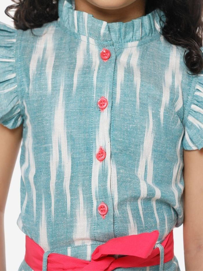 Ikat Green Full Jumpsuit