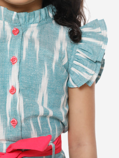 Ikat Green Full Jumpsuit