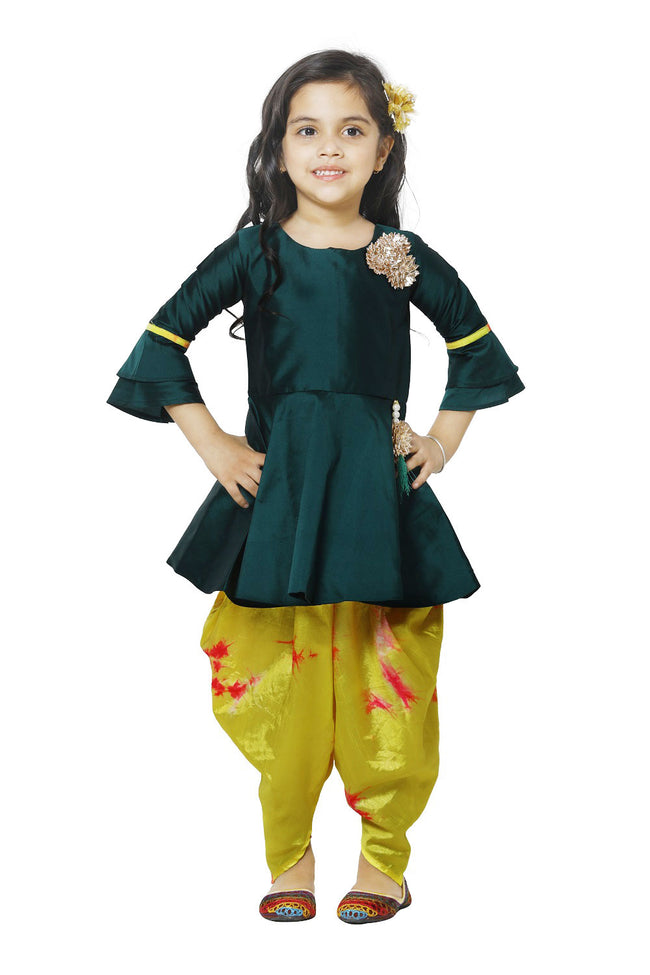 Emerald Peplum Suit with Dhoti Set