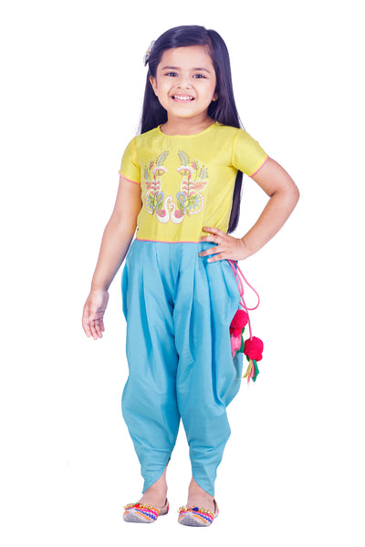 Swan Yellow Skyblue Ethnic Jumpsuit