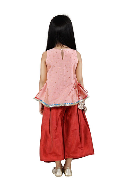 Lilpicks Brocade Corset and Maroon Culotte Set