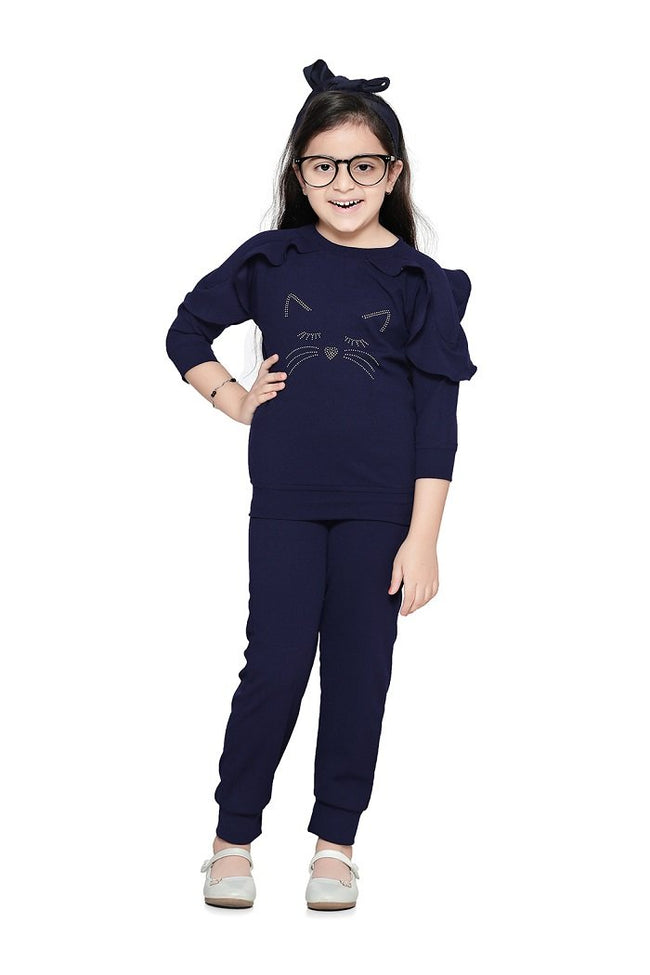 Navy Colour Designer sleeves crystal work Clothing Set