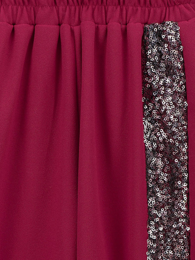 Wine Colour Sequin Work Clothing Set