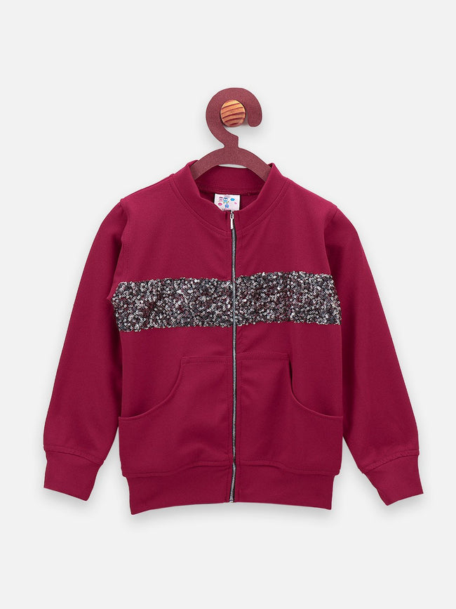 Wine Colour Sequin Work Clothing Set